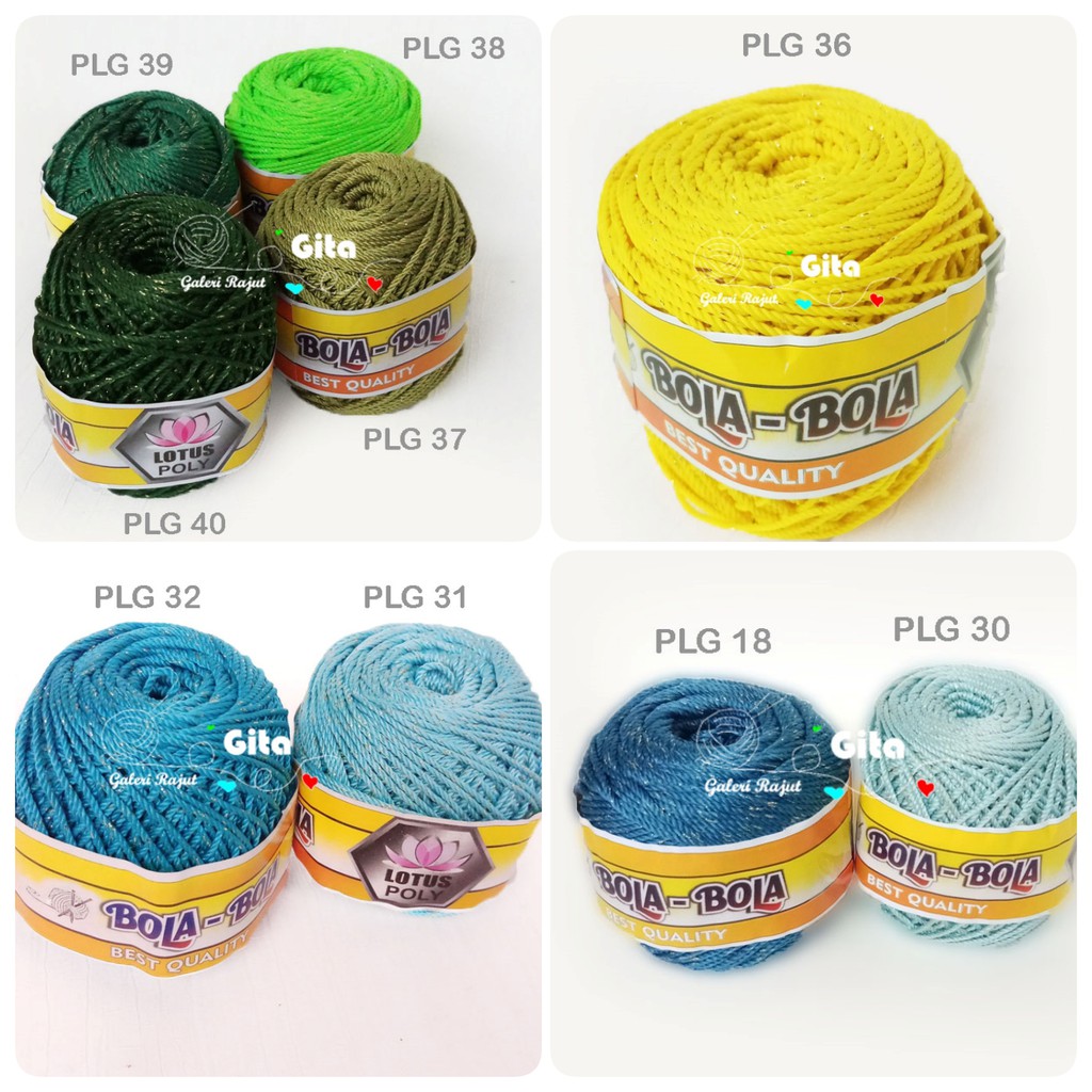 Benang Rajut Poly Gliter, Polyester Gliter Bola-bola