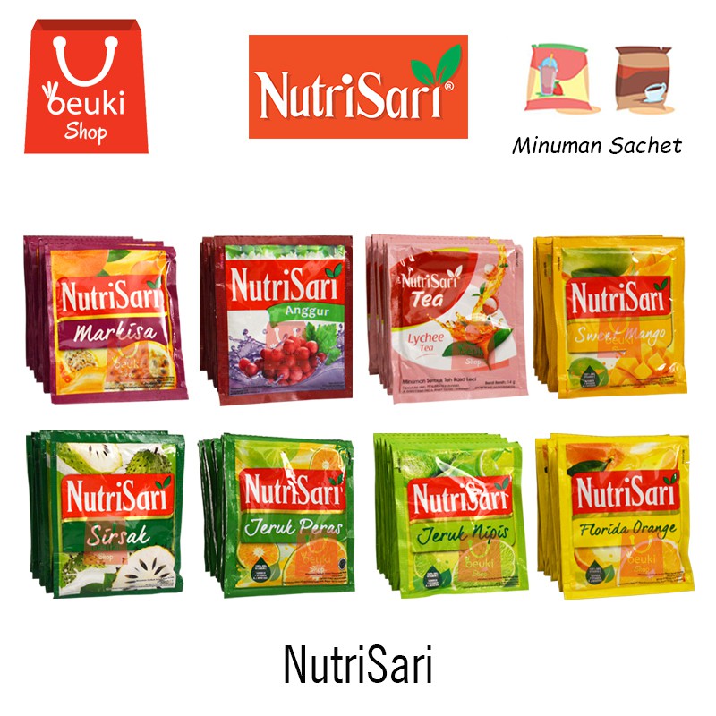 

Nutri Sari Minuman Sachet Aneka Rasa Buah - 10pcs x 14gr