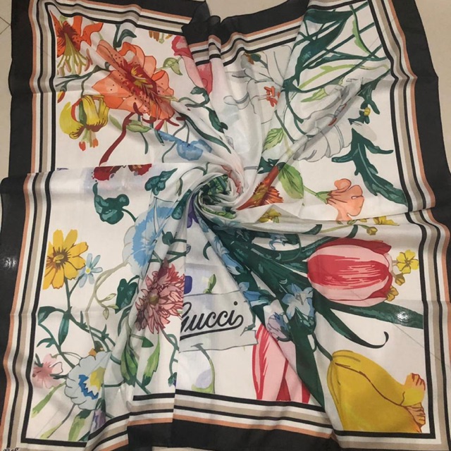 Jilbab scarf hijab square voal premium gucci print segiempat