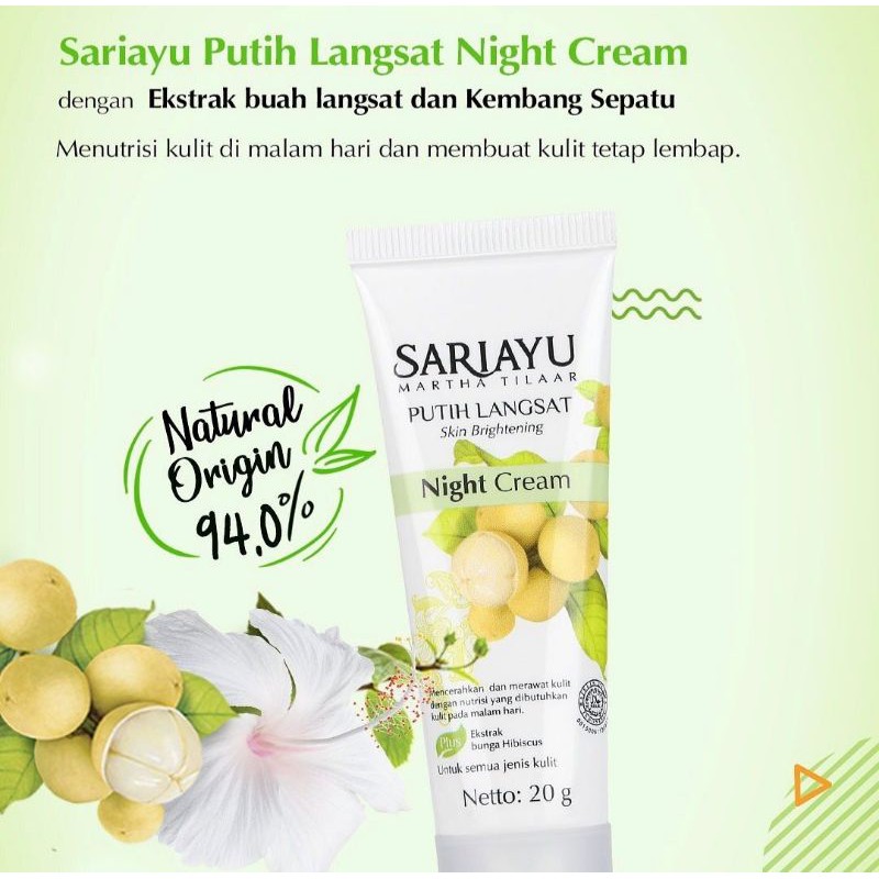 Sariayu putih langsat skin brightening Night Cream