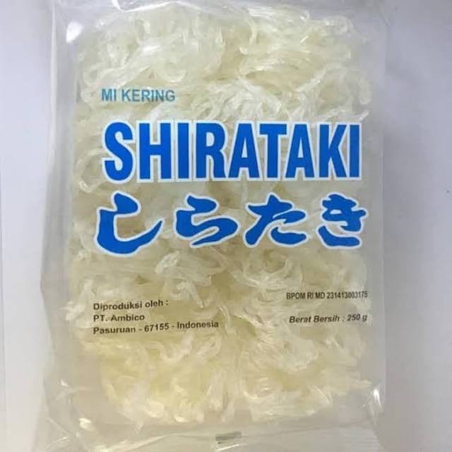 

Shirataki Dry netto 250gram Halal Mie Kering Shirataki