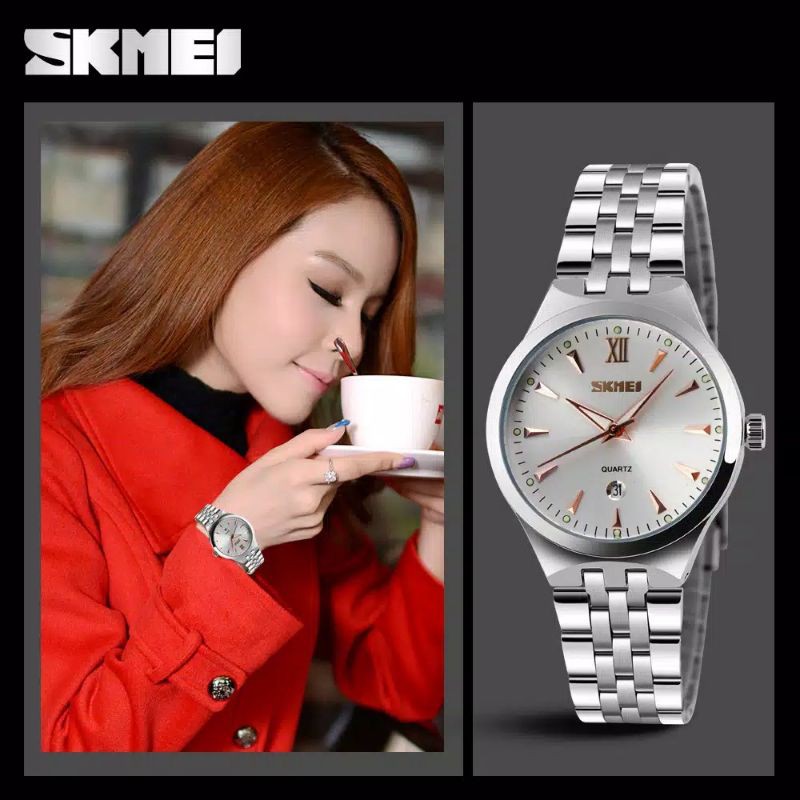 Jam  wanita Skmei 9071 original bergaransi free paper box