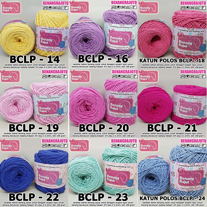 BENANG RAJUT KATUN POLOS BCLP SMALL PLY KATALOG BENANG RAJUT KATUN POLOS BCLP SMALL PLY KATALOG