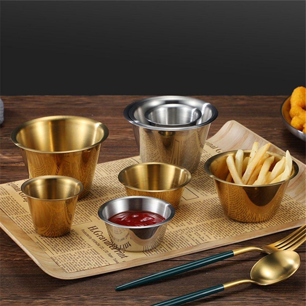 Rebuy Seasoning Dish Untuk Barbecue Bar Restoran Wadah Bumbu Premium Mini Western Sauce Stainless Steel Dipping Bowl