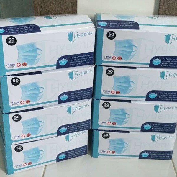 Masker Hygenix Earloop 3ply isi 50 Pcs Murah Hygenix - Big Plaza