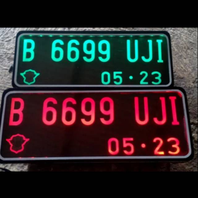 Plat nomor motor plat nomor akrilik plat nomor LED plat nomor lampu  plat nyala tanpa background