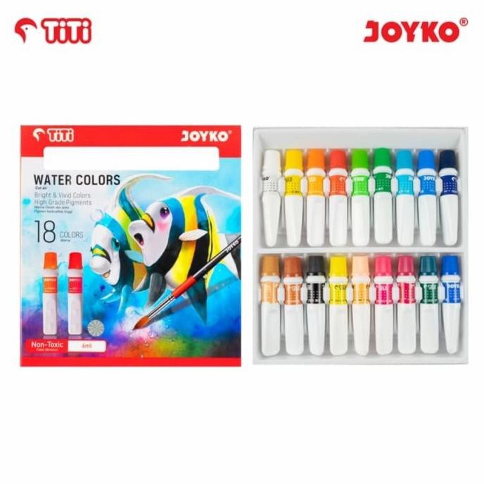 

PERALATAN MELUKIS WATER COLOR CAT AIR JOYKO TITI WAC-6ML-18 WARNA COLORS ALAT LUKIS