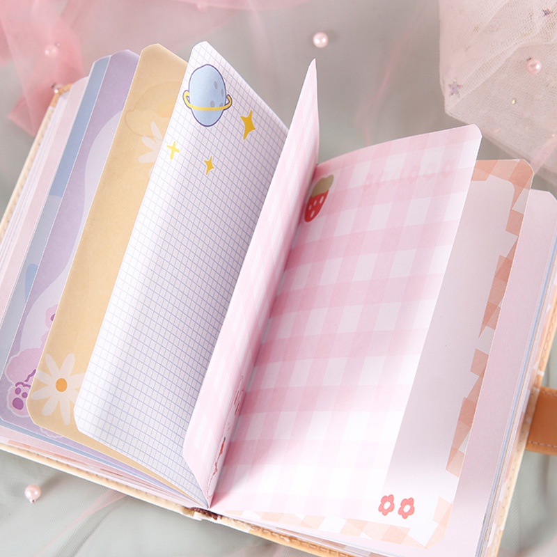 Buku Notebook / Catatan / Agenda / Diary A6 Motif Kartun Campur Bahan Kulit Pu + Gesper Magnetik