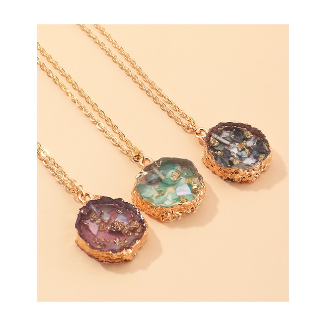 LRC Kalung Fashion Geometric Round Resin Alloy K4582X