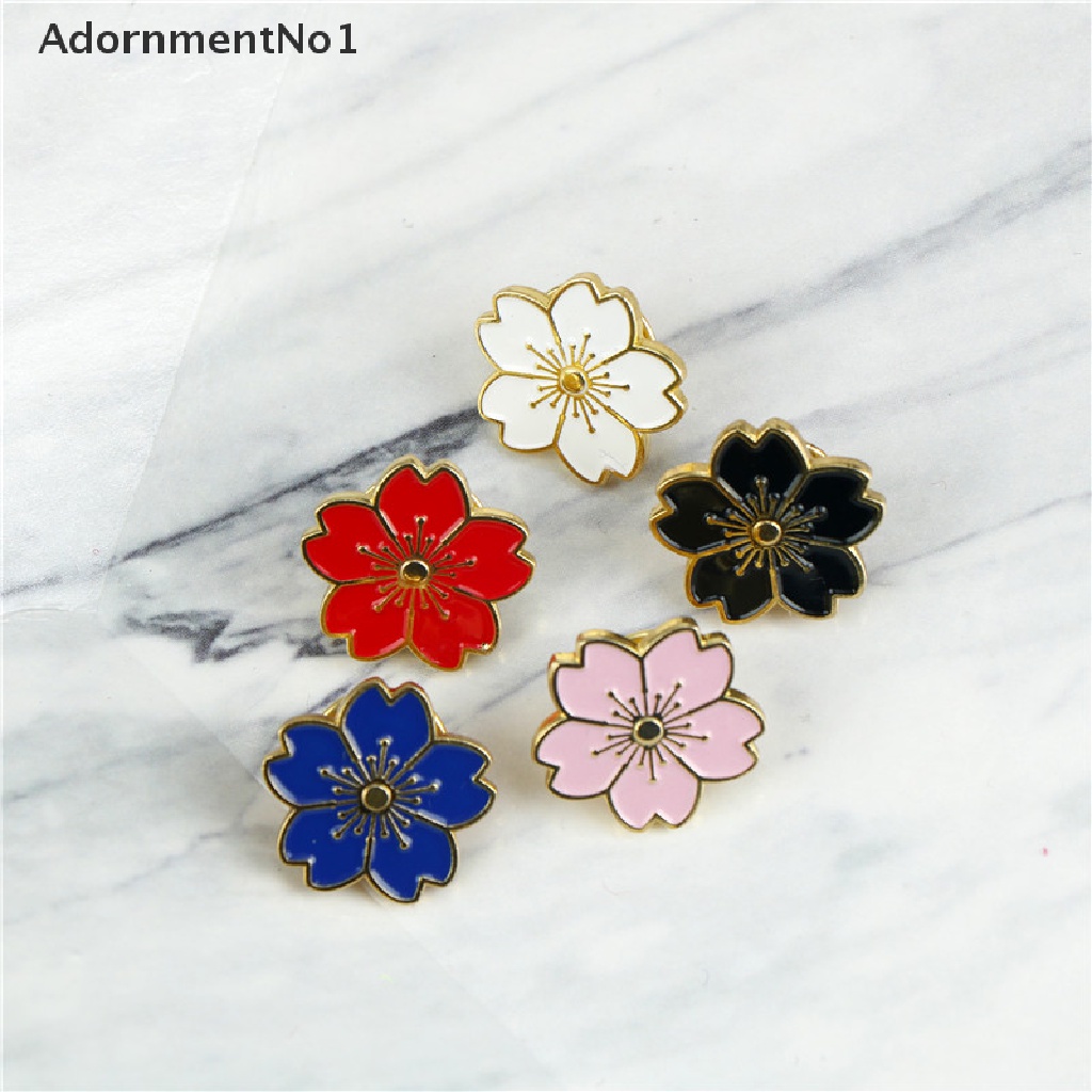 (AdornmentNo1) 1pc Bros Pin Enamel Desain Bunga Sakura Untuk Aksesoris Jaket / Tas