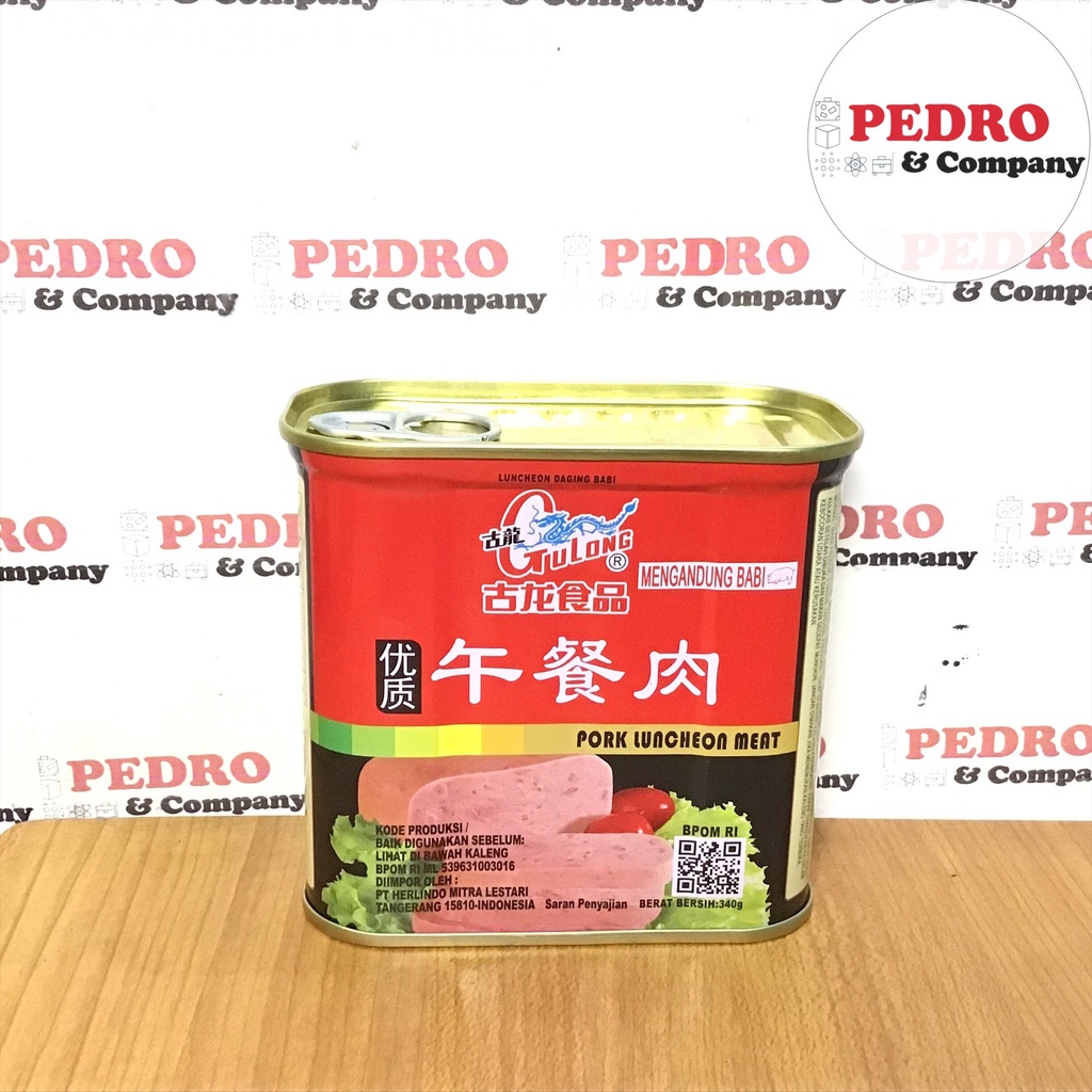 

Gulong pork luncheon meat 340 gram - daging kaleng babi