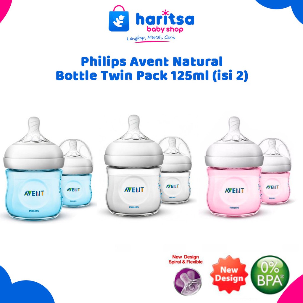 Philips Avent Natural Bottle 125Ml Twin Pack (Isi 2) / Botol Susu Avent