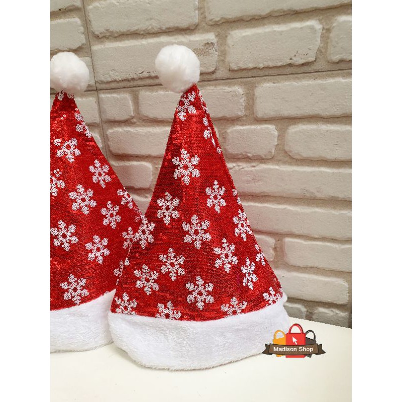 TOPI NATAL MOTIF MOTE CHRISTMAS HAT GLITTER