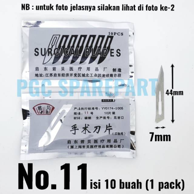 

Refill Mata Pisau JB No.11 isi 10pcs for Servis IC Ukir Surgical Blade Precision Knife