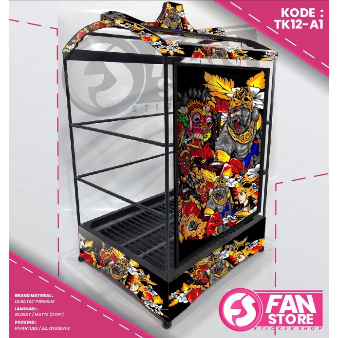 Stiker Kandang Kenari Kotak - Sticker Decal Sangkar Kenari BARONG  - KODE : TK12-A1