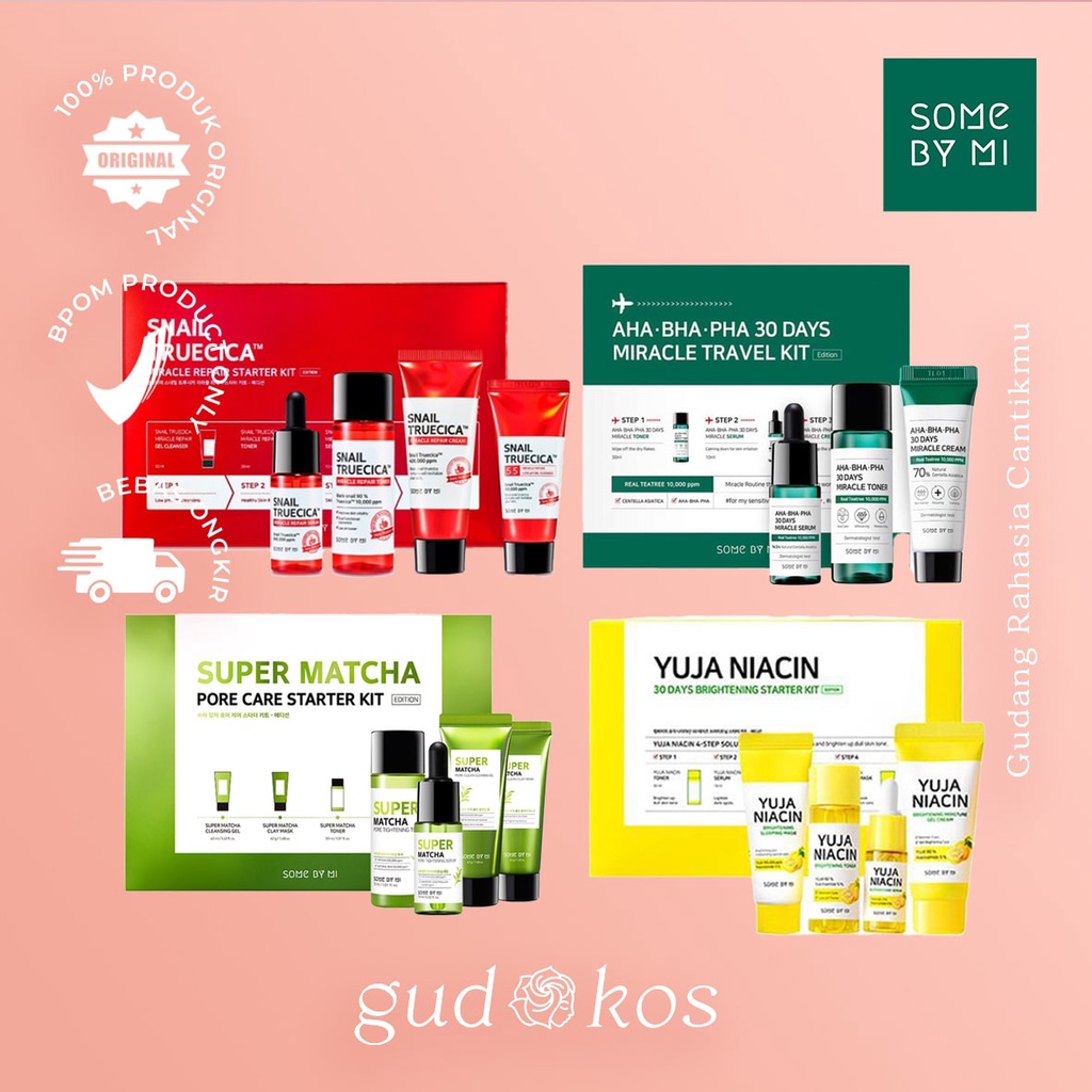 SOME BY MI Starter Travel Size Kit - Snail Truecica / AHA BHA Miracle / Yuja Niacin / Matcha Pore