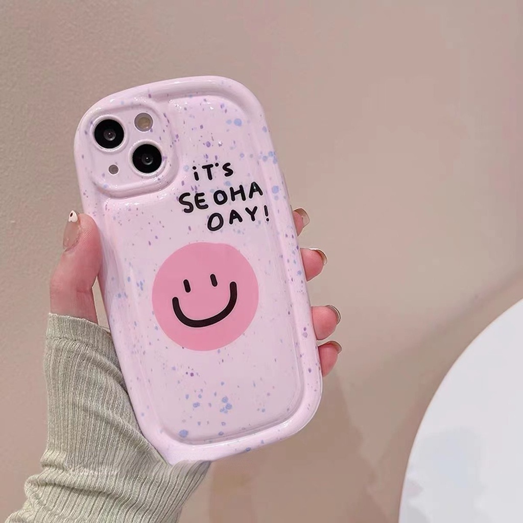 Case Stand Desain Smiley Warna Ungu Untuk iPhone 12 13 11 Pro Max X Xs Max Xr rikgt