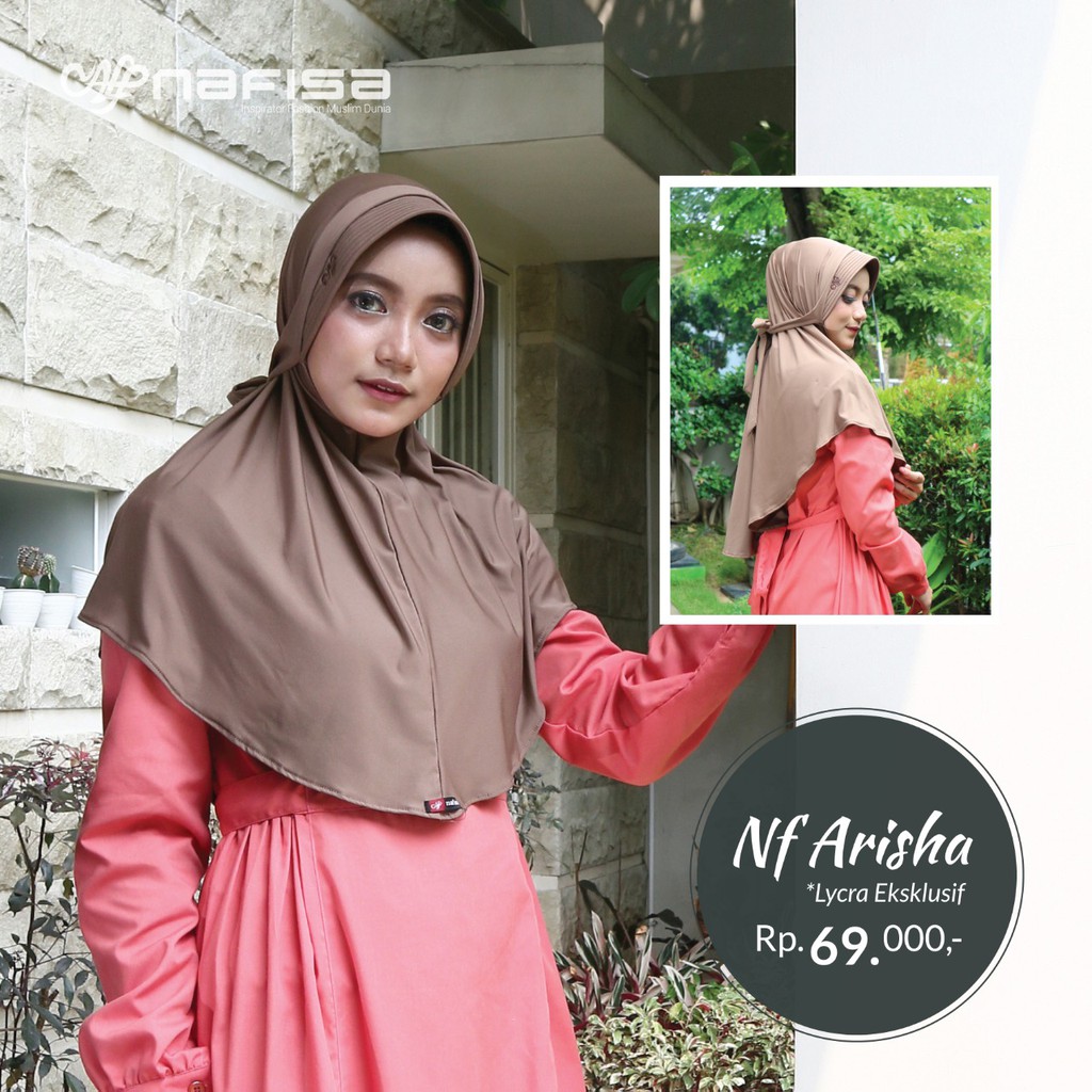 Jilbab Instan Bergo Tali Nafisa Arisha | Kerudung Instan Anti Tembem Hijab Instan Pet Kecil