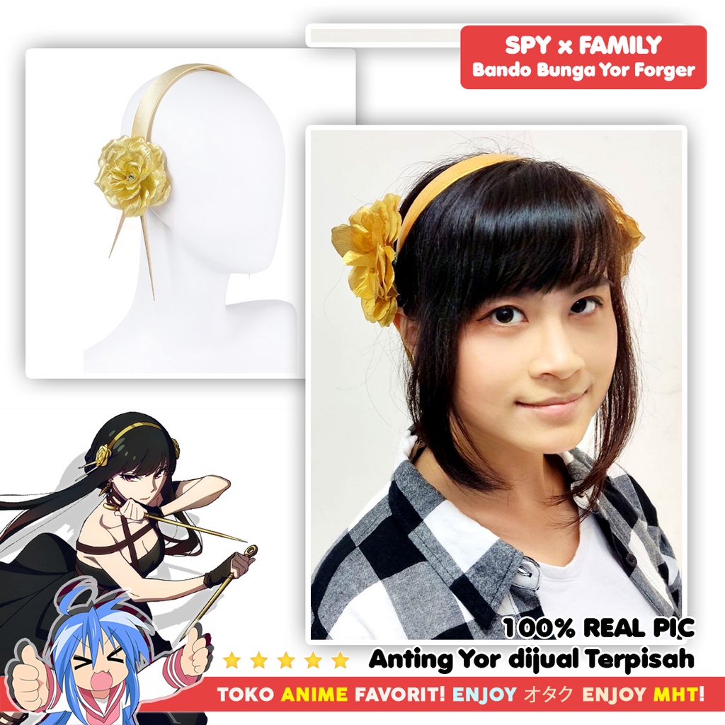 Bando Spy X Family Yor Forger Cosplay Anime Kostum Gold Rose