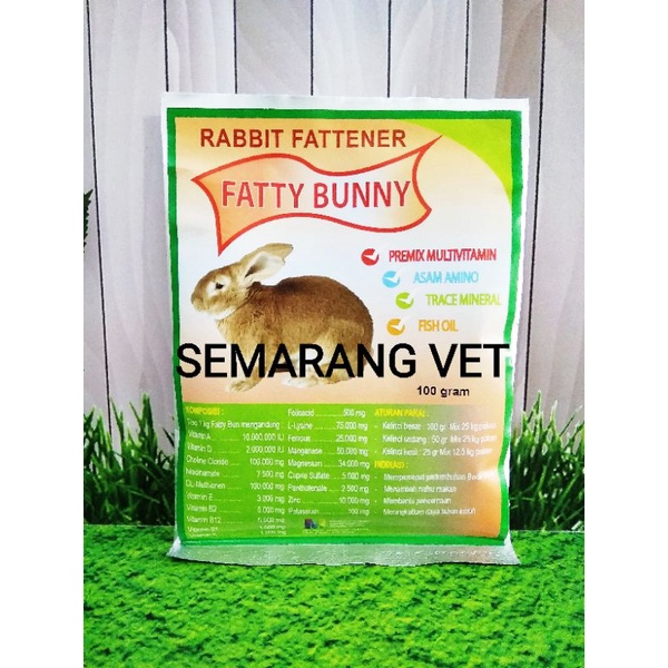 FATTY BUNNY Premix Penggemuk Kelinci Vitamin Penggemuk Kelinci Suplemen Penggemuk Kelinci Vitamin Ke