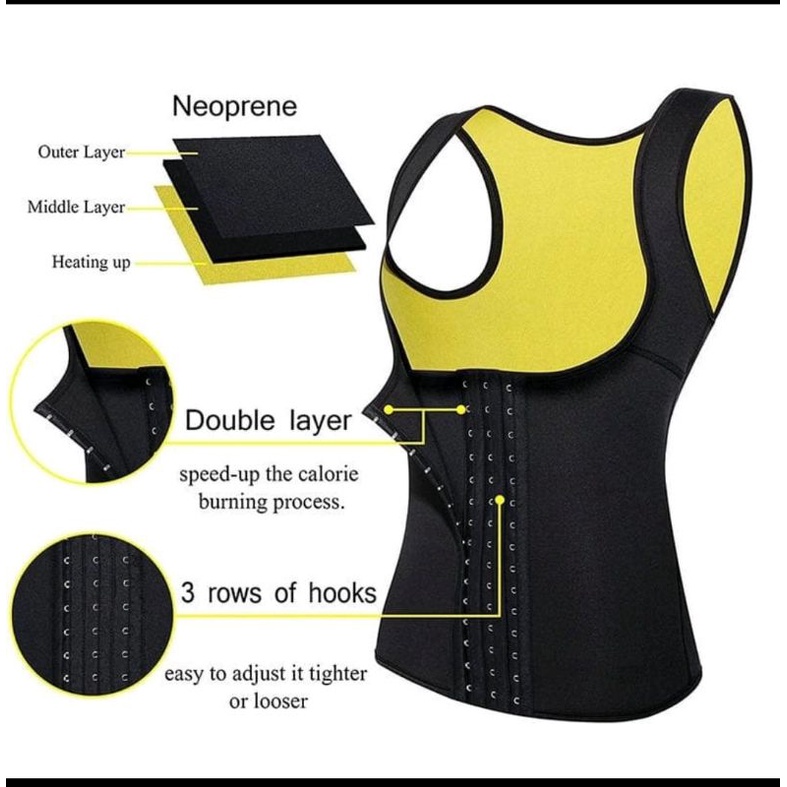 HOT SHAPER SLIMMING VEST ROMPI PEMBAKAR LEMAK PENGECIL PERUT DENGAN BOX