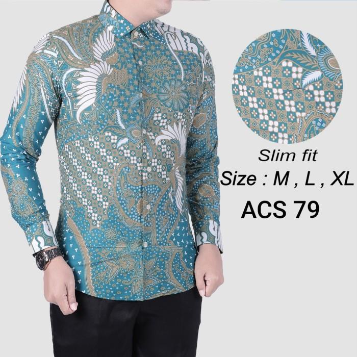 KEMEJA BATIK PRIA SLIM FIT / BAJU BATIK PRIA SLIM FIT SOLO ACS79