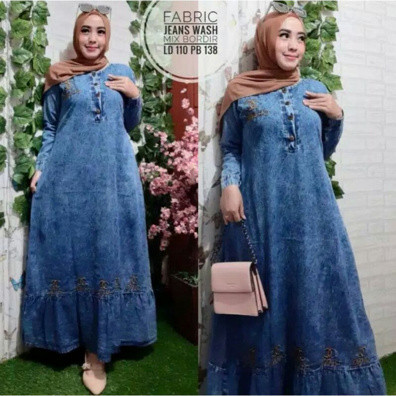 FABRIC JEANS WASH APLIKSI BORDIR