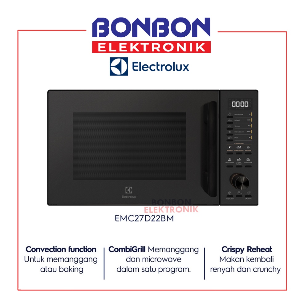 ELECTTROLUX Microwave Oven 27L EMC27D22BM / EMC 27D22 BM