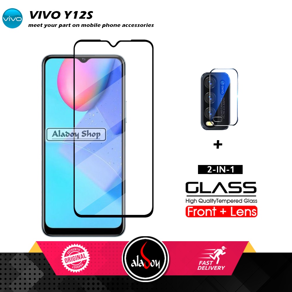 PAKET 2 IN 1 Tempered Glass Layar VIVO Y12S Free Tempered Glass Camera