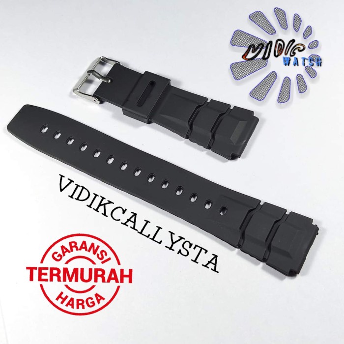 Tali jam tangan Rubber Karet Silicone 22mm Casio Hitam 22 MM