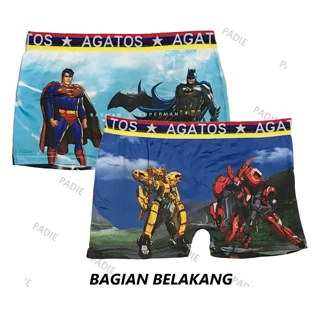 BAYIe - 12 PCS Celana Dalam / CD BOXER Anak laki-laki HAPPY BOY / AGATOS / Kid's Underwear