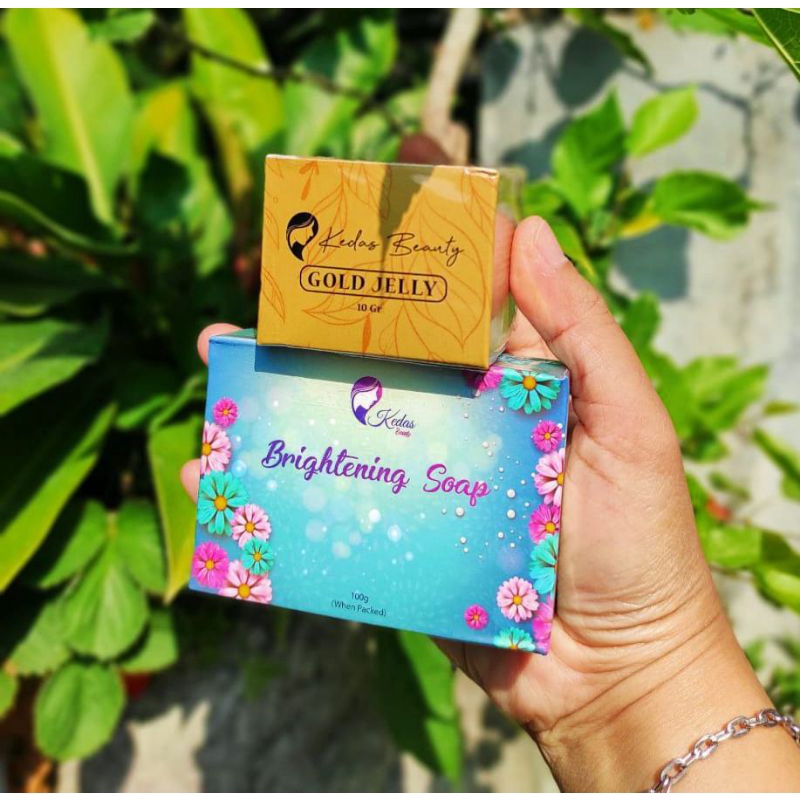 kedas beauty paket wajah glowing ( sabun + gold jelly ) free gift