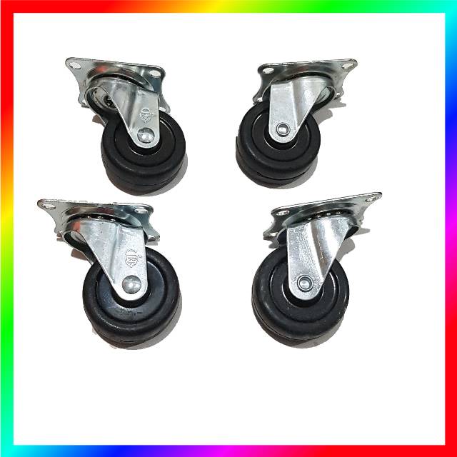 RODA CASTER GEPENG KARET 2 INCI ISI 4 PCS PER SET