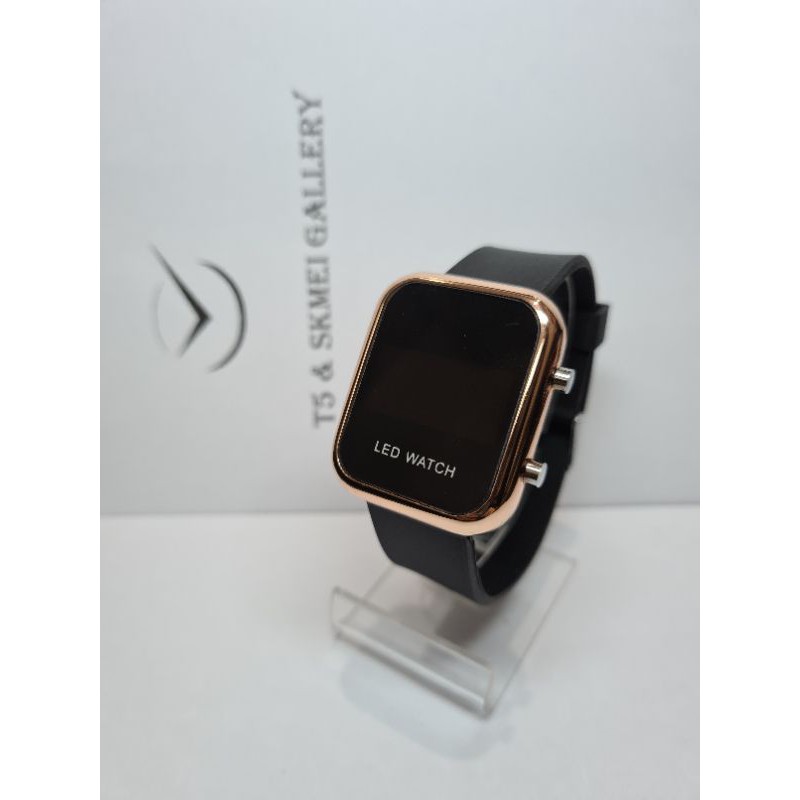 Jam Led watch 1271 original free gift box-Black rose