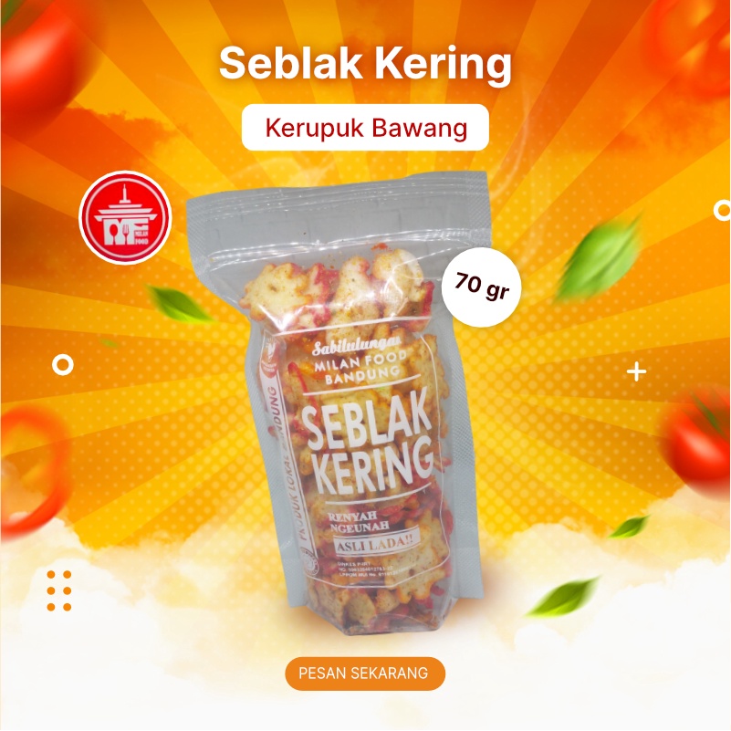 

Seblak Kering Kerupuk Bawang Pedas Milan Food 70gr Kemasan Pouch Cemilan Makanan Ringan Gurih Bandung