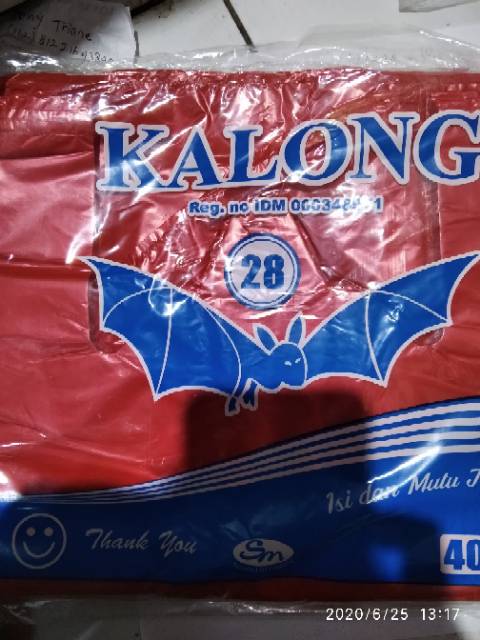 KANTONG PLASTIK/KRESEK MERAH HD MERAH MERK KALONG SEMUA UKURAN