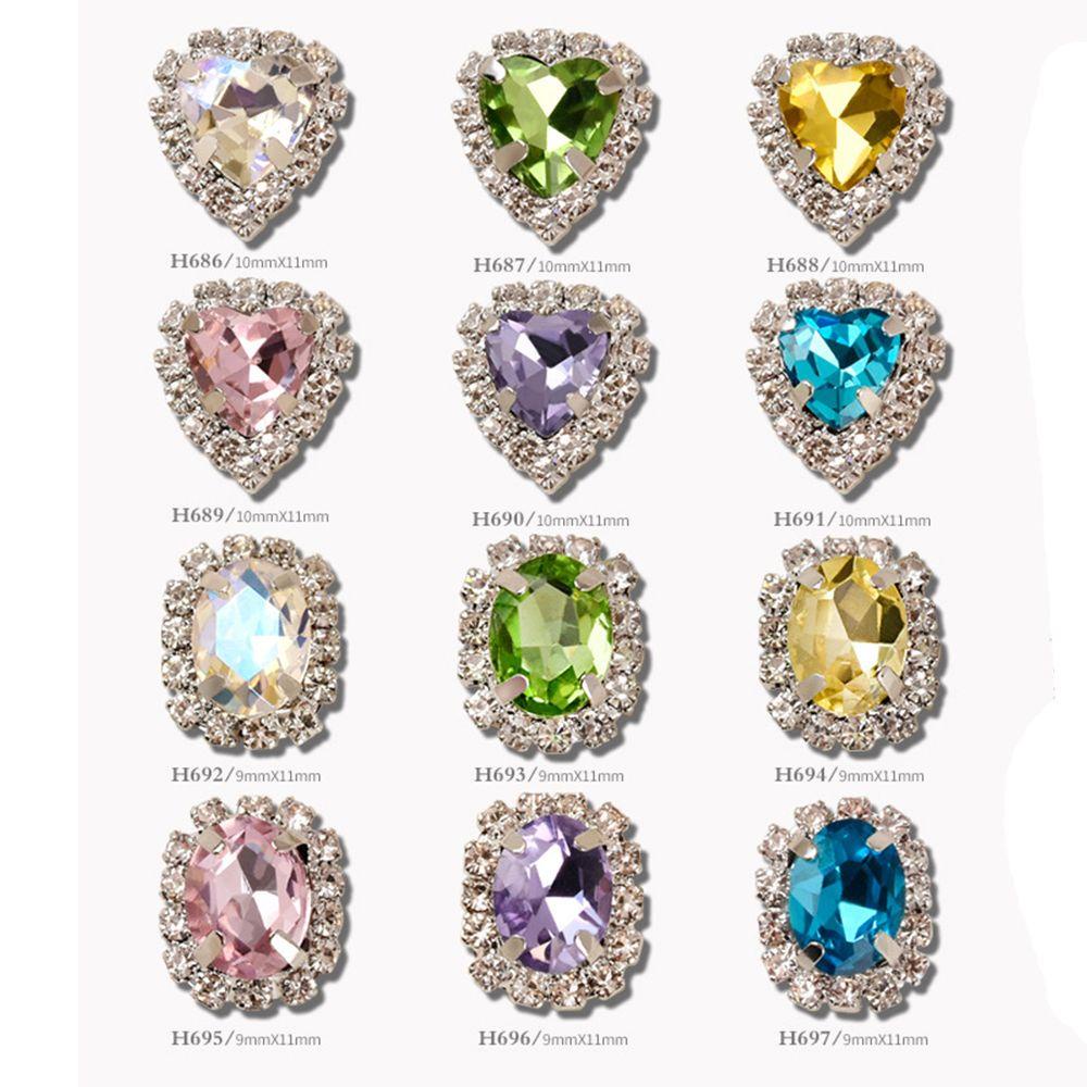 Solighter Nail Art Diamond Top Quality Square Crystal Berbentuk Hati