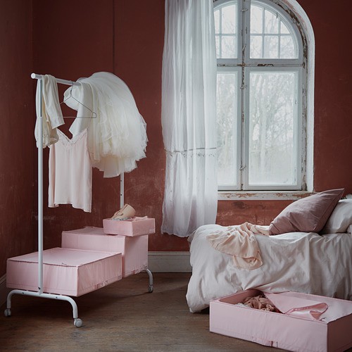 STUK Tempat penyimpanan 55 x 51 x 18 cm merah muda - abu putih