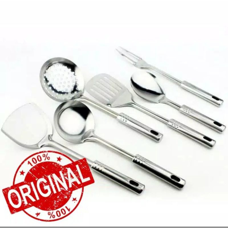 FREE BUBLE SPATULA STAINLESS SET GANTUNG / KITCHEN SET TOOLS