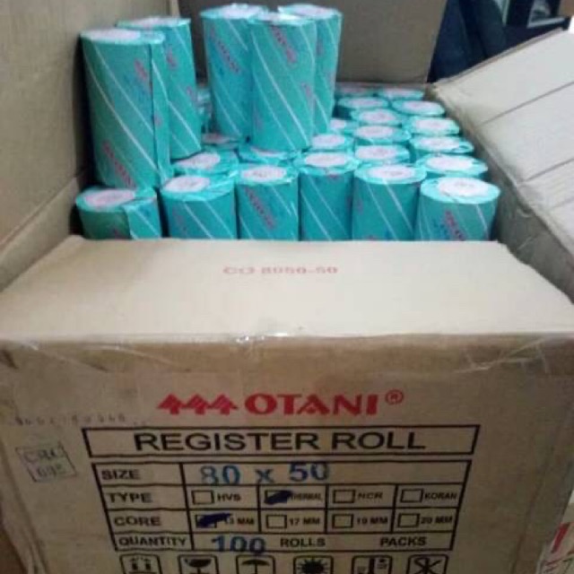 OTANI KERTAS THERMAL 80MM X 50MM STRUK KASIR 79x50 / 80x50 JUAL PER ROLL