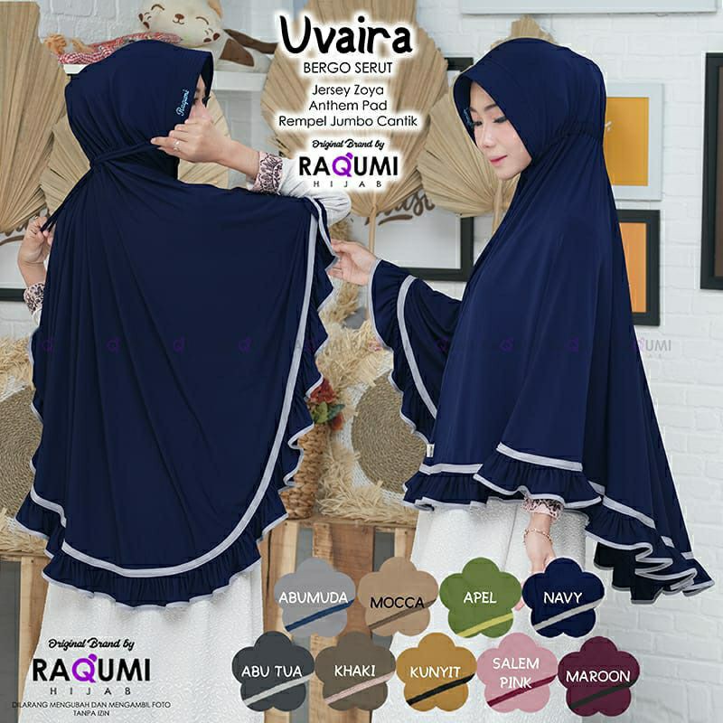 [Update 24] Terbaru / Original Raqumi / Uvaira Bergo Serut Hijab Jilbab Jumbo