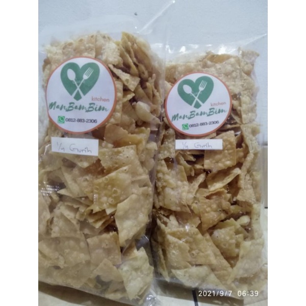 keripik bawang Snack homemade original gurih / gurih pedas 250 gram