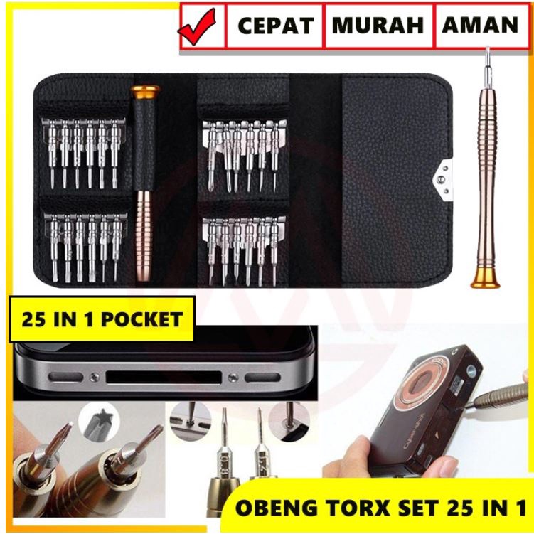 OBENG TORX SET 25 IN 1 Repair Tool Kit reparasi jam SCREWDRIVER