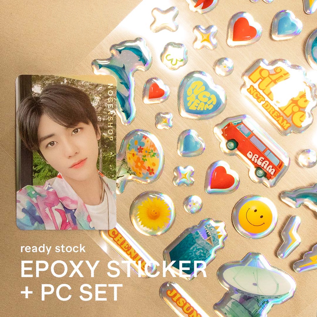 [READY STOCK] NCT DREAM HELLO FUTURE HOLOGRAM EPOXY STICKER + PHOTO CARD SET