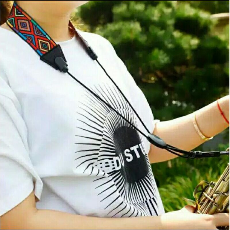 Strap saxophone warna warni tali leher saksofon clarinet bariton