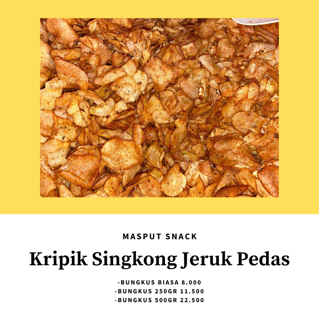 

KRIPIK SINGKONG JERUK PEDAS bungkus biasa