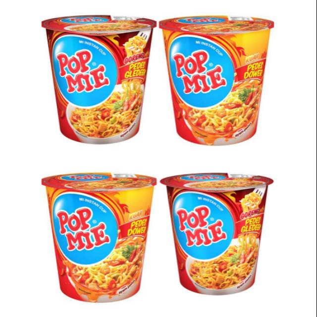 MIE INSTAN POP MIE DOWER AYAM PEDAS GORENH PEDAS GLEDEK MIE KUAH MIE GORENG