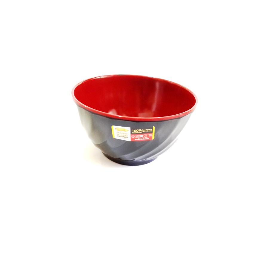 MANGKOK J3PANG W05A3 Mangkok MELAMIN Golden Dragon - Mangkok Melamin 5 inch Merah Hitam