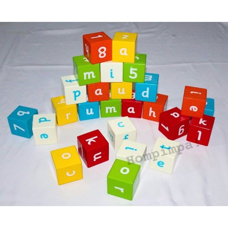 MAINAN KAYU EDUKASI ANAK: BALOK HURUF