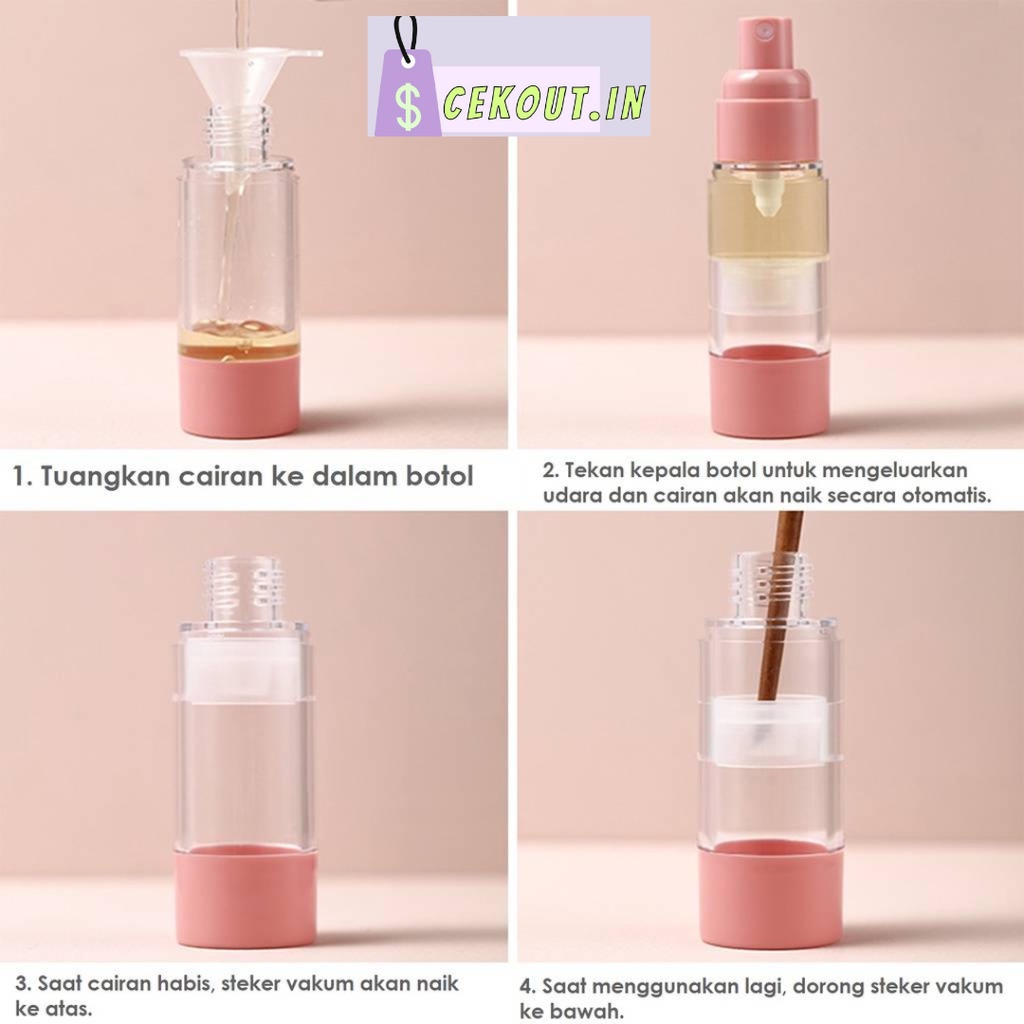 BOTOL AIRLESS PUMP BOTTLE/ BOTOL LOTION REFILL UNTUK TRAVEL/ BOTOL AIRLESS PUMP LOTION